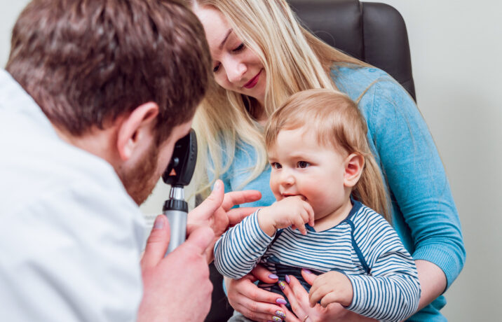 child having eye examination